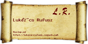 Lukács Rufusz névjegykártya